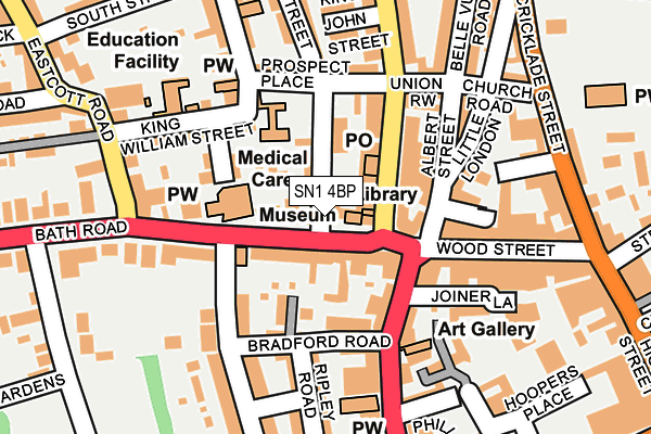 SN1 4BP map - OS OpenMap – Local (Ordnance Survey)