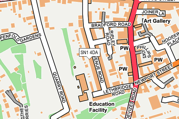 SN1 4DA map - OS OpenMap – Local (Ordnance Survey)