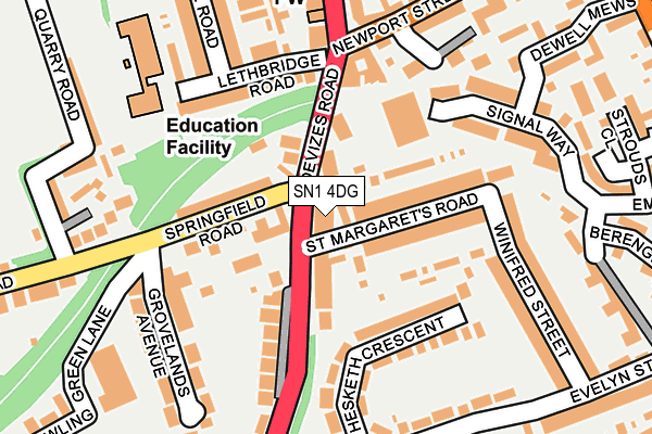 SN1 4DG map - OS OpenMap – Local (Ordnance Survey)