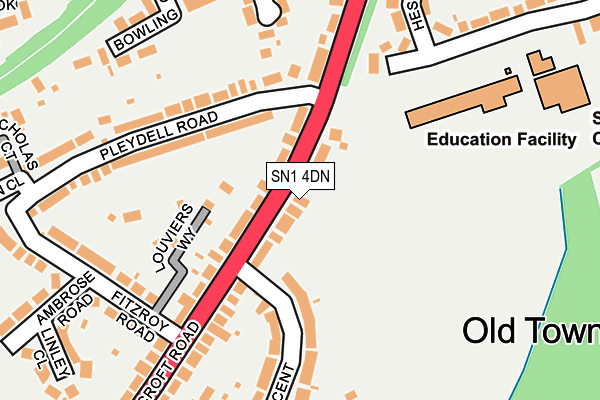 SN1 4DN map - OS OpenMap – Local (Ordnance Survey)