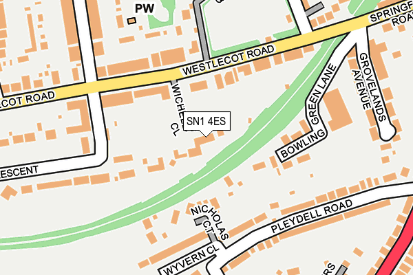 SN1 4ES map - OS OpenMap – Local (Ordnance Survey)