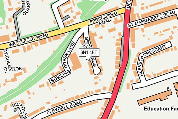 SN1 4ET map - OS OpenMap – Local (Ordnance Survey)
