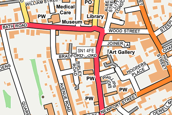 SN1 4FE map - OS OpenMap – Local (Ordnance Survey)