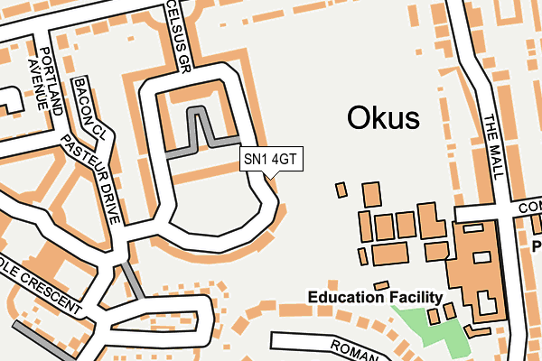 SN1 4GT map - OS OpenMap – Local (Ordnance Survey)