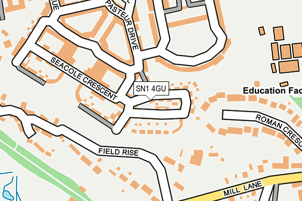 SN1 4GU map - OS OpenMap – Local (Ordnance Survey)