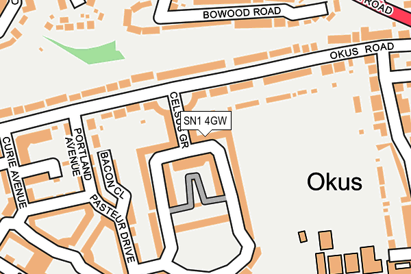SN1 4GW map - OS OpenMap – Local (Ordnance Survey)