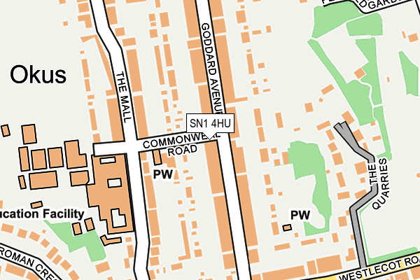 SN1 4HU map - OS OpenMap – Local (Ordnance Survey)