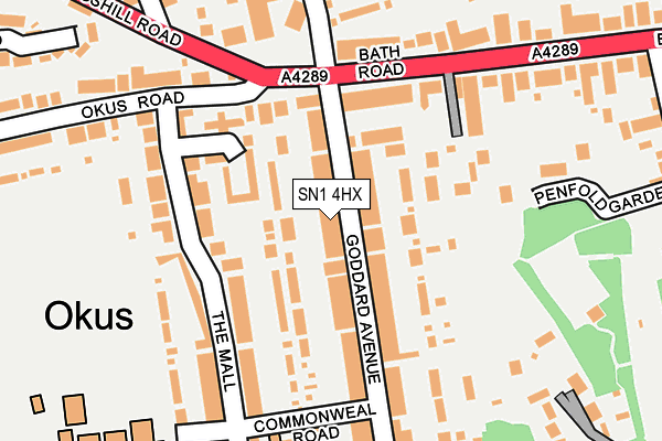 SN1 4HX map - OS OpenMap – Local (Ordnance Survey)