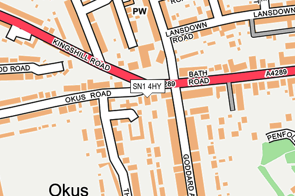 SN1 4HY map - OS OpenMap – Local (Ordnance Survey)