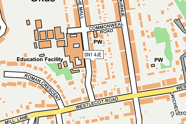 SN1 4JE map - OS OpenMap – Local (Ordnance Survey)