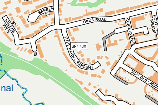 SN1 4JX map - OS OpenMap – Local (Ordnance Survey)