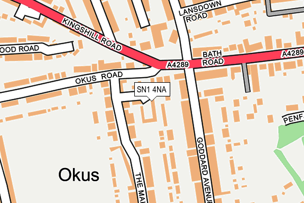 SN1 4NA map - OS OpenMap – Local (Ordnance Survey)