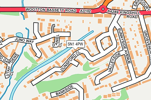 SN1 4PW map - OS OpenMap – Local (Ordnance Survey)
