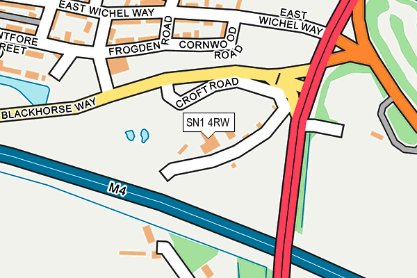 SN1 4RW map - OS OpenMap – Local (Ordnance Survey)