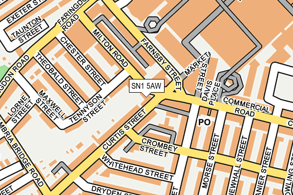 SN1 5AW map - OS OpenMap – Local (Ordnance Survey)