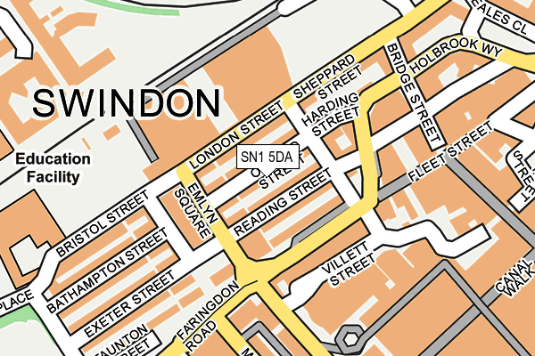 SN1 5DA map - OS OpenMap – Local (Ordnance Survey)