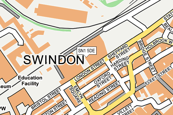 SN1 5DE map - OS OpenMap – Local (Ordnance Survey)