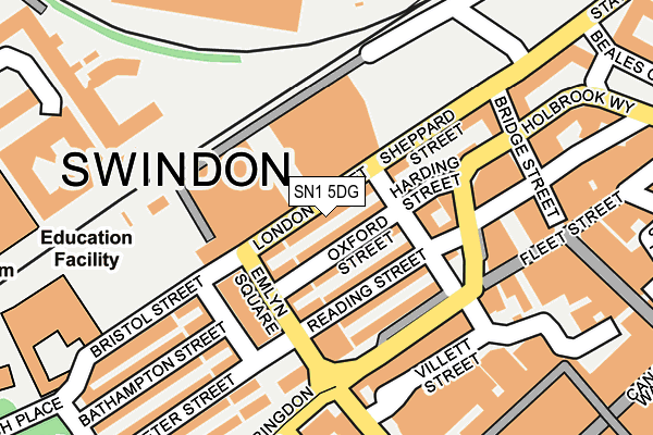 SN1 5DG map - OS OpenMap – Local (Ordnance Survey)