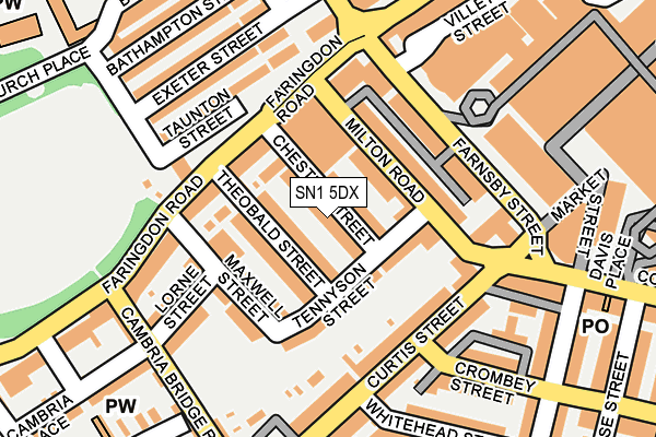 SN1 5DX map - OS OpenMap – Local (Ordnance Survey)