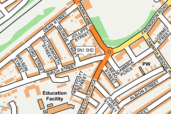 SN1 5HD map - OS OpenMap – Local (Ordnance Survey)