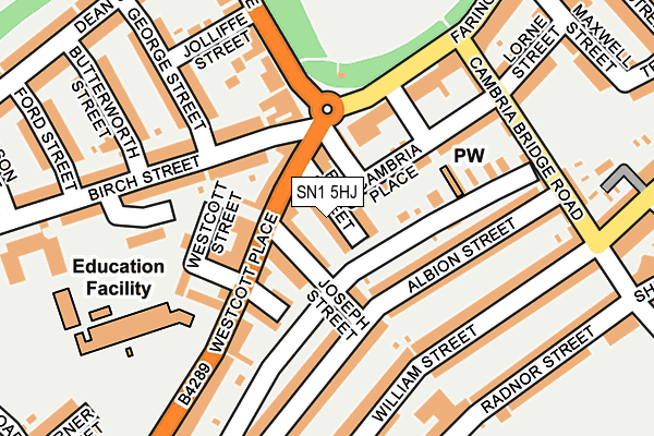 SN1 5HJ map - OS OpenMap – Local (Ordnance Survey)