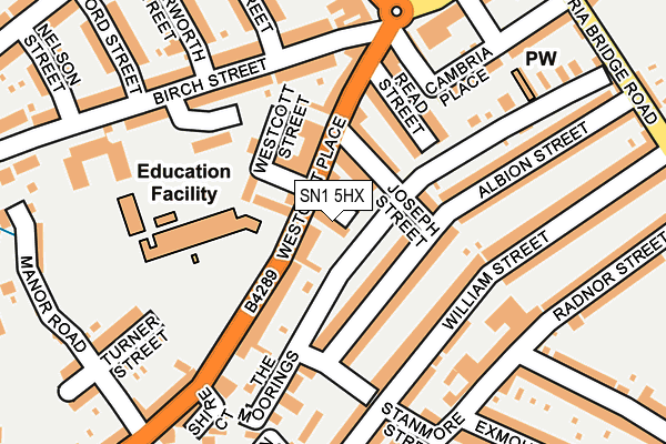 SN1 5HX map - OS OpenMap – Local (Ordnance Survey)