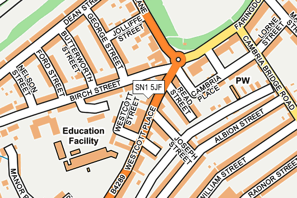 SN1 5JF map - OS OpenMap – Local (Ordnance Survey)