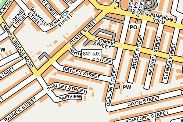SN1 5JX map - OS OpenMap – Local (Ordnance Survey)