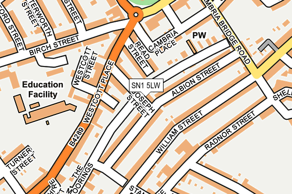 SN1 5LW map - OS OpenMap – Local (Ordnance Survey)