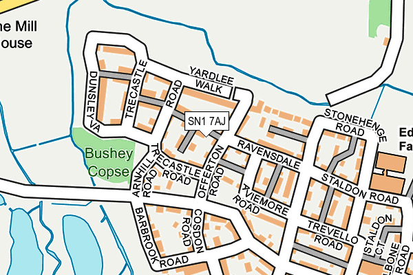 SN1 7AJ map - OS OpenMap – Local (Ordnance Survey)