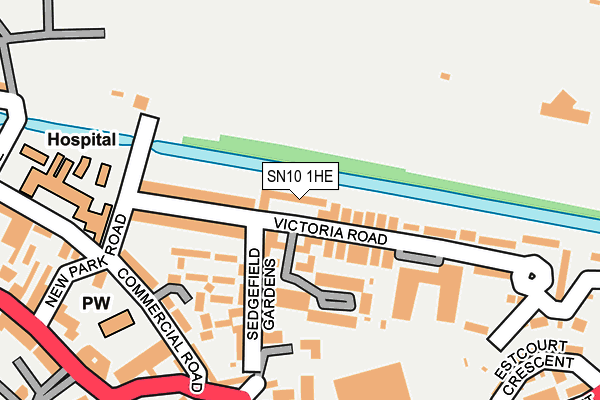 SN10 1HE map - OS OpenMap – Local (Ordnance Survey)