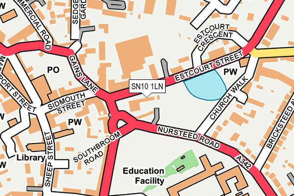 SN10 1LN map - OS OpenMap – Local (Ordnance Survey)