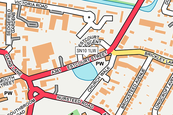 SN10 1LW map - OS OpenMap – Local (Ordnance Survey)