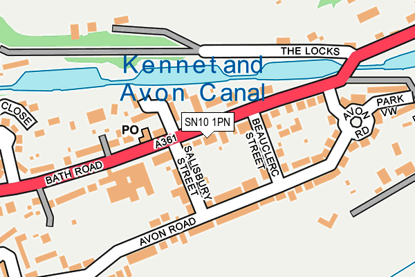 SN10 1PN map - OS OpenMap – Local (Ordnance Survey)