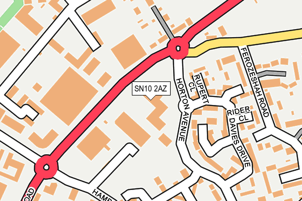 SN10 2AZ map - OS OpenMap – Local (Ordnance Survey)