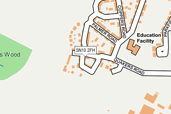 SN10 2FH map - OS OpenMap – Local (Ordnance Survey)