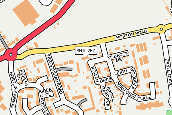 SN10 2FZ map - OS OpenMap – Local (Ordnance Survey)