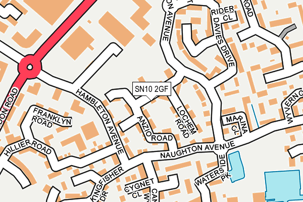 SN10 2GF map - OS OpenMap – Local (Ordnance Survey)