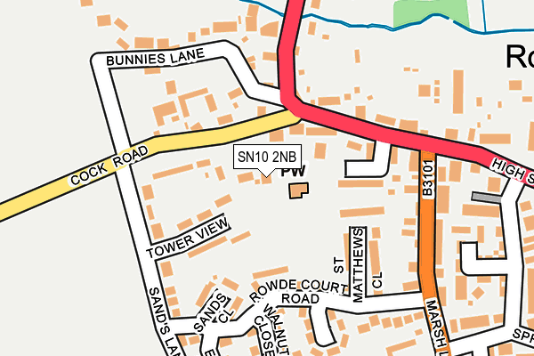 SN10 2NB map - OS OpenMap – Local (Ordnance Survey)