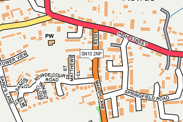 SN10 2NP map - OS OpenMap – Local (Ordnance Survey)