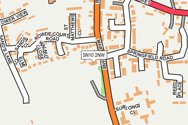 SN10 2NW map - OS OpenMap – Local (Ordnance Survey)