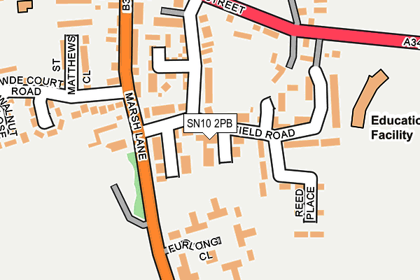 SN10 2PB map - OS OpenMap – Local (Ordnance Survey)