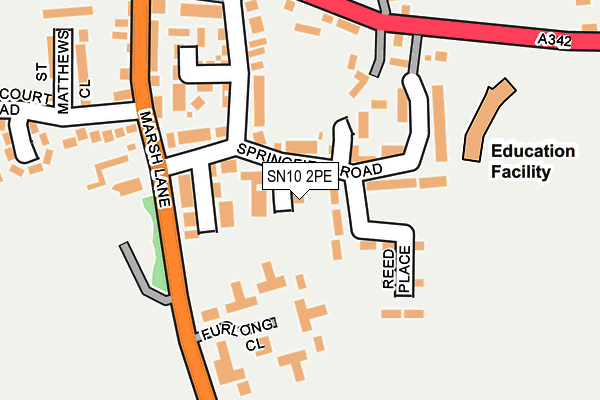 SN10 2PE map - OS OpenMap – Local (Ordnance Survey)