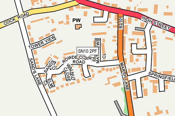 SN10 2PF map - OS OpenMap – Local (Ordnance Survey)