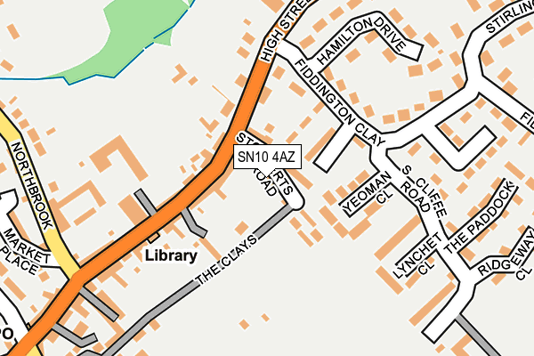 SN10 4AZ map - OS OpenMap – Local (Ordnance Survey)