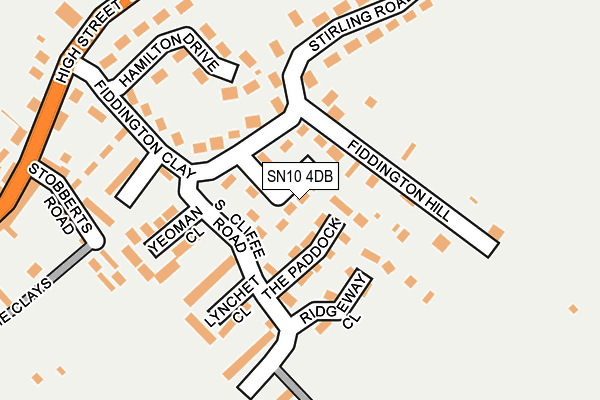 SN10 4DB map - OS OpenMap – Local (Ordnance Survey)