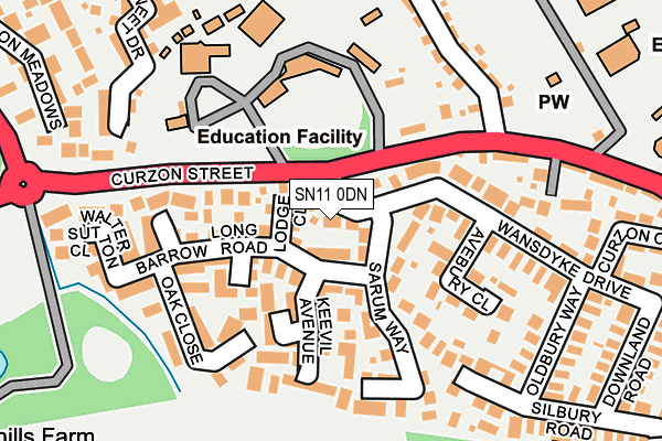 SN11 0DN map - OS OpenMap – Local (Ordnance Survey)