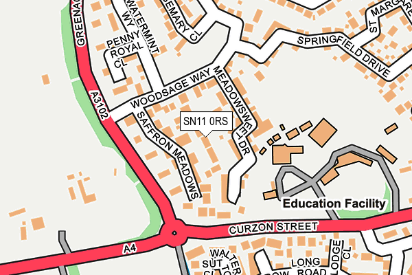 SN11 0RS map - OS OpenMap – Local (Ordnance Survey)