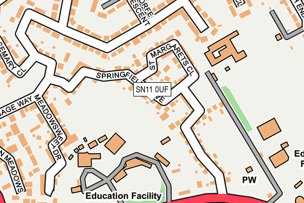 SN11 0UF map - OS OpenMap – Local (Ordnance Survey)