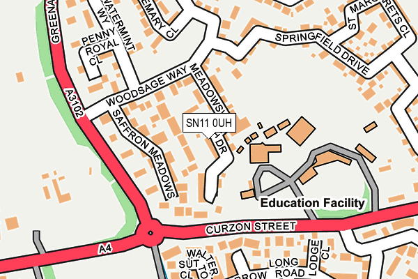 SN11 0UH map - OS OpenMap – Local (Ordnance Survey)